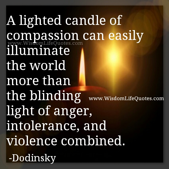 A lighted candle of compassion
