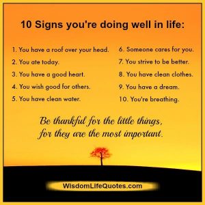 10 Signs you are doing well in life | Wisdom Life Quotes