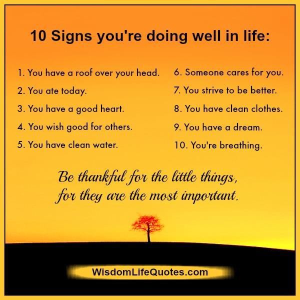 10 Signs You Are Doing Well In Life Wisdom Life Quotes