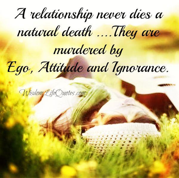 A Relationship Never Dies A Natural Death Wisdom Life Quotes