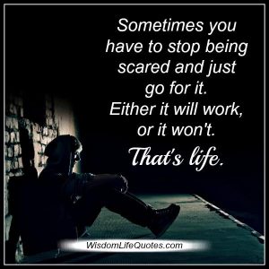 Sometimes you have to stop being scared & just go for it | Wisdom Life ...